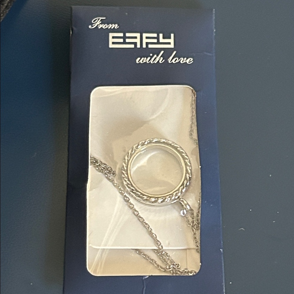 Effy New Silver Tone Floating Charm Nautical Theme Circle Pendant Necklace - Picture 6 of 7